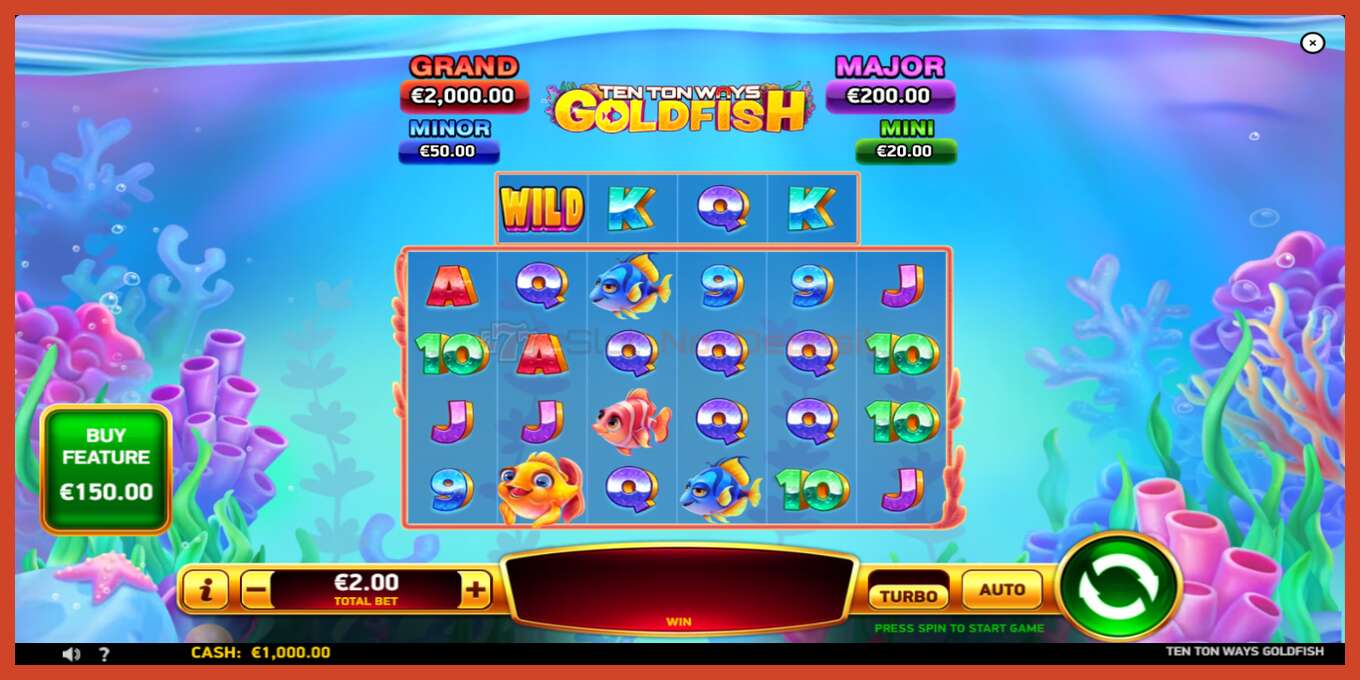 Slot screenshot: Ten Ton Ways Goldfish no deposit, number - 2