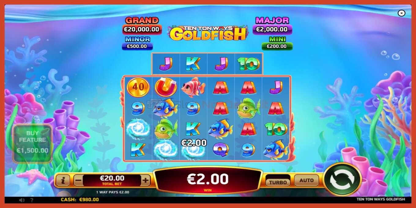 Slot screenshot: Ten Ton Ways Goldfish no deposit, number - 3