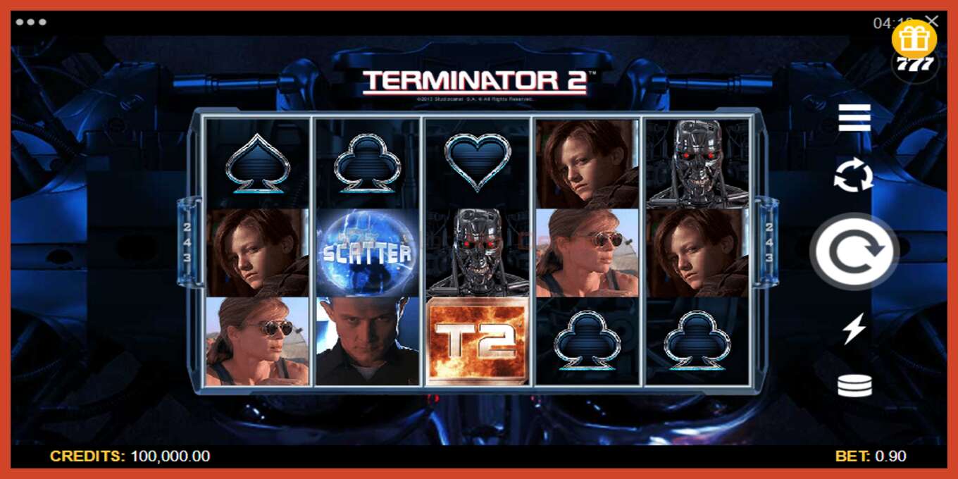 Slot screenshot: Terminator 2 no deposit, number - 1