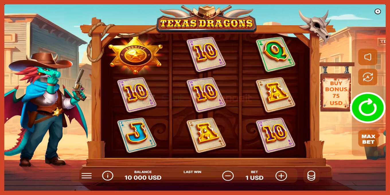 Slot screenshot: Texas Dragons no deposit, number - 1