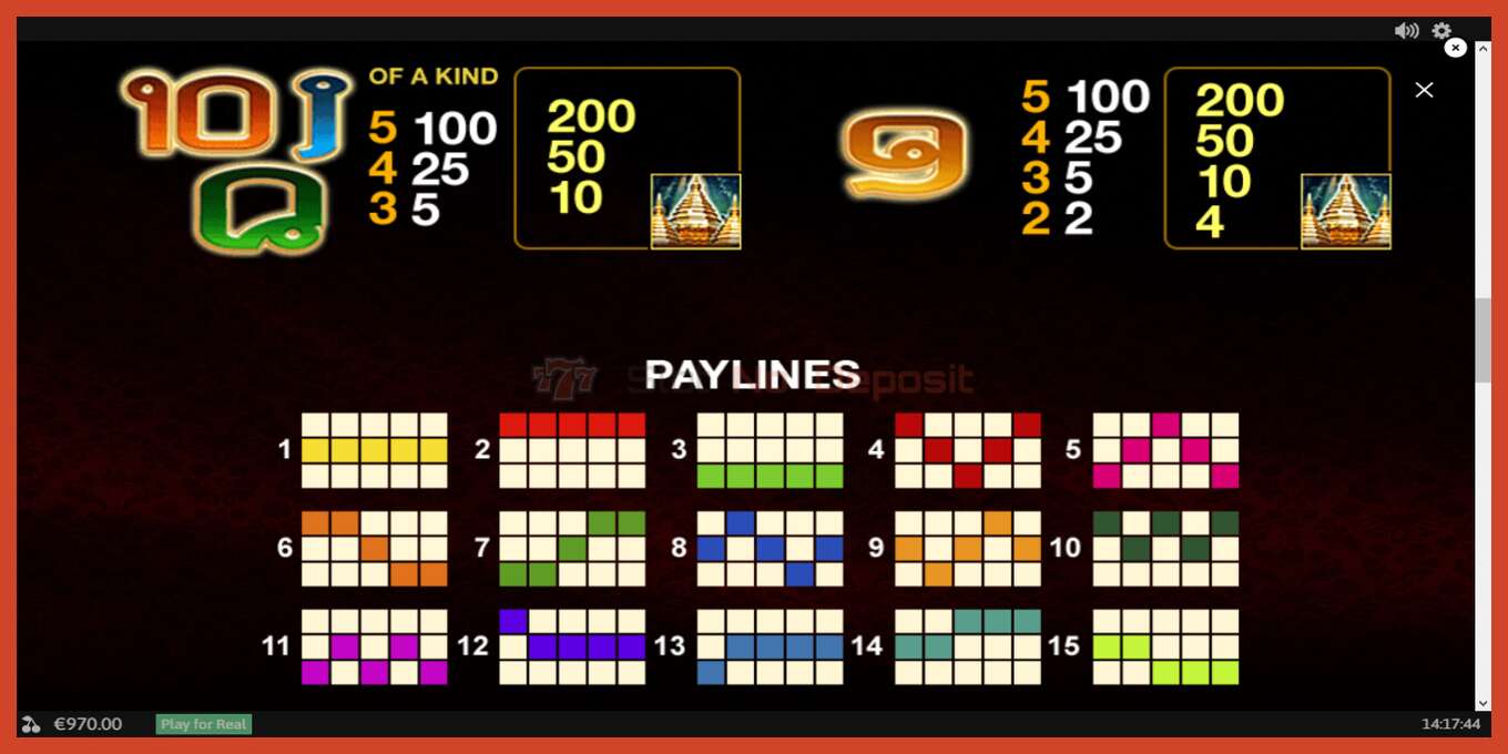 Slot screenshot: Thai Temple no deposit, number - 7