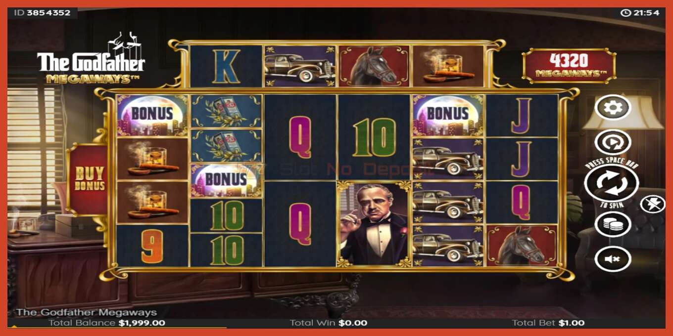 Slot screenshot: The Godfather Megaways no deposit, number - 2