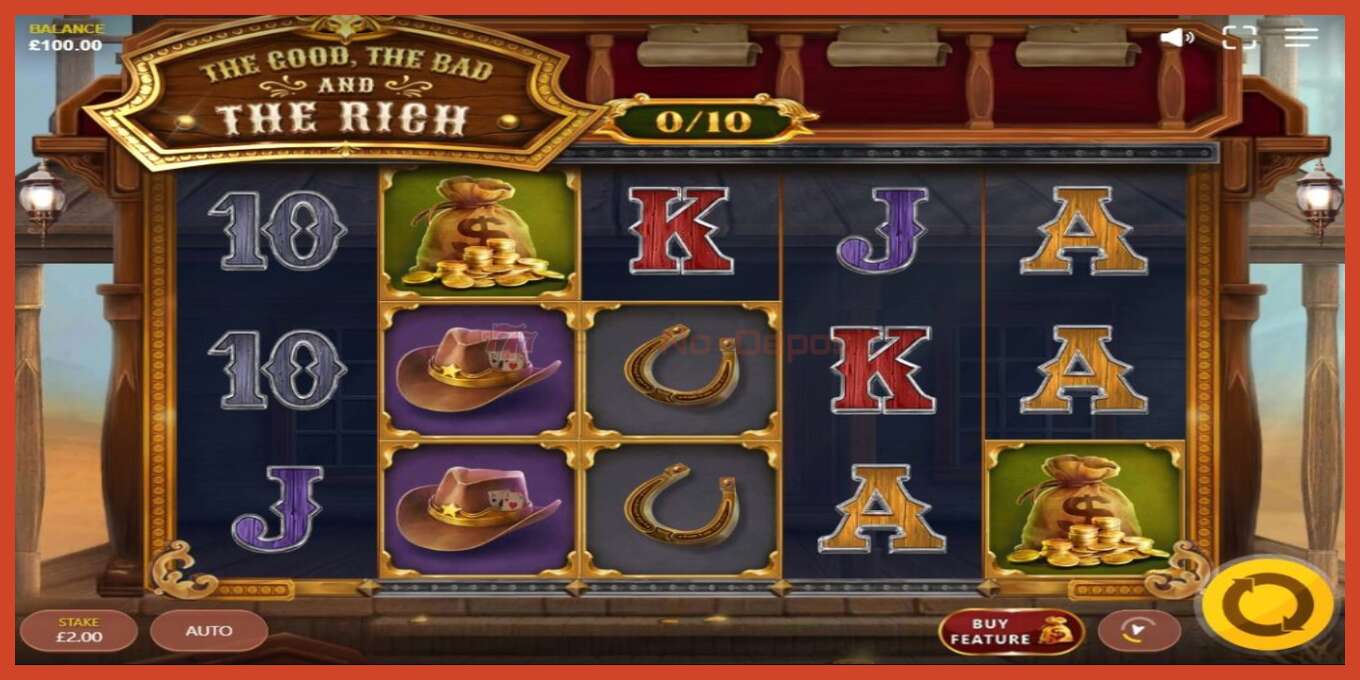 Slot screenshot: The Good The Bad and The Rich no deposit, number - 1