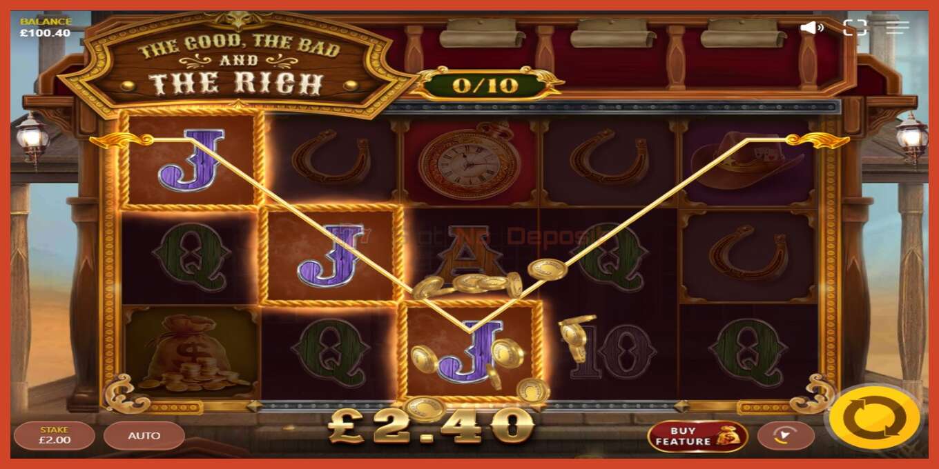 Slot screenshot: The Good The Bad and The Rich no deposit, number - 2