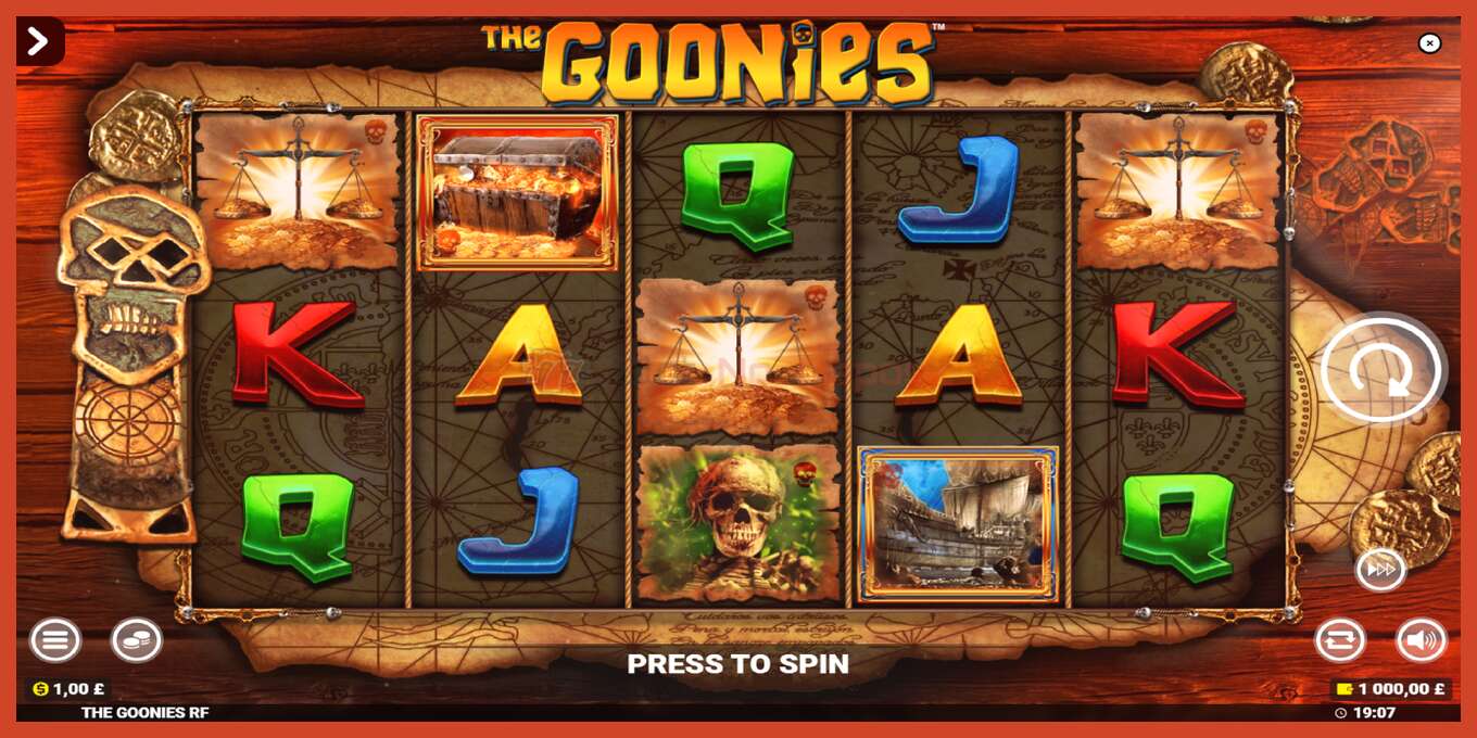 Slot screenshot: The Goonies Deluxe Rapid Fire Jackpots no deposit, number - 2