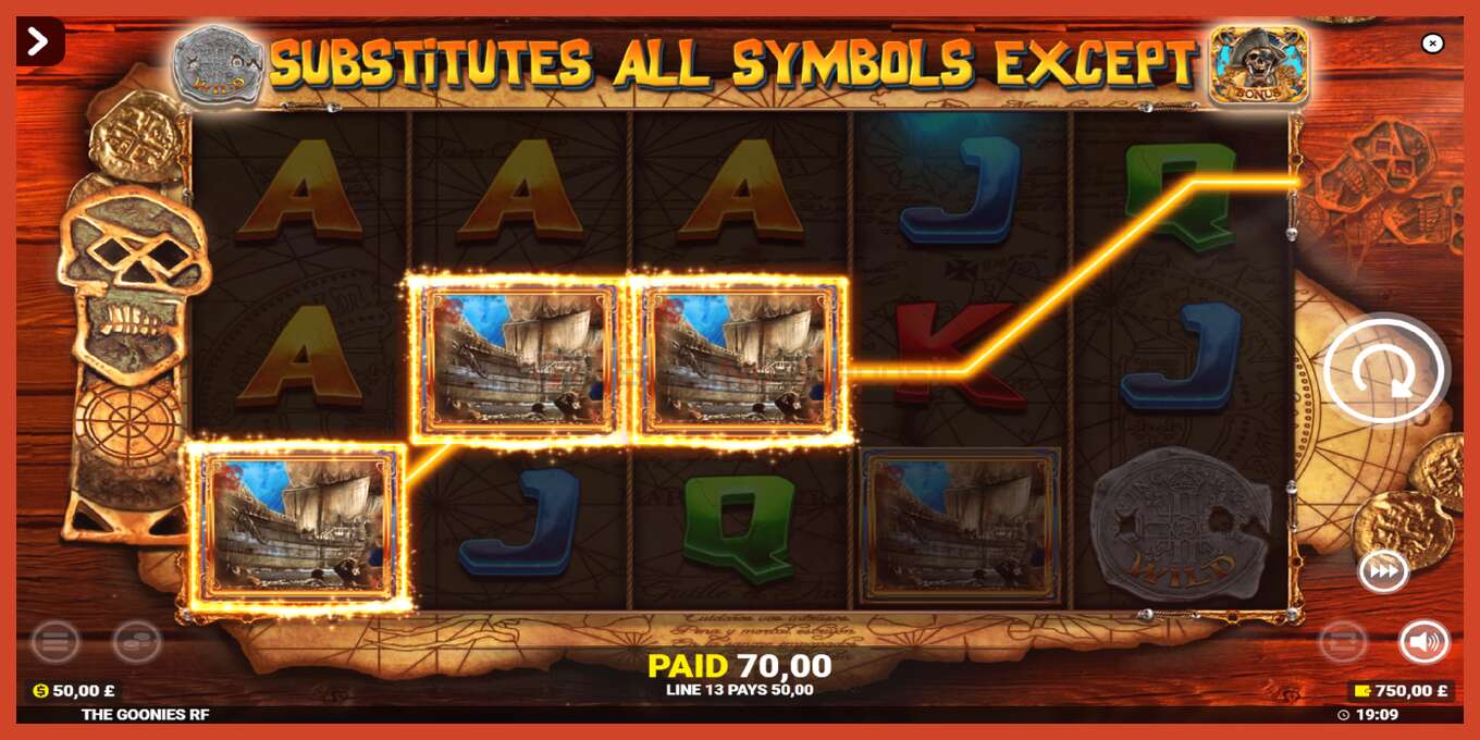 Slot screenshot: The Goonies Deluxe Rapid Fire Jackpots no deposit, number - 3