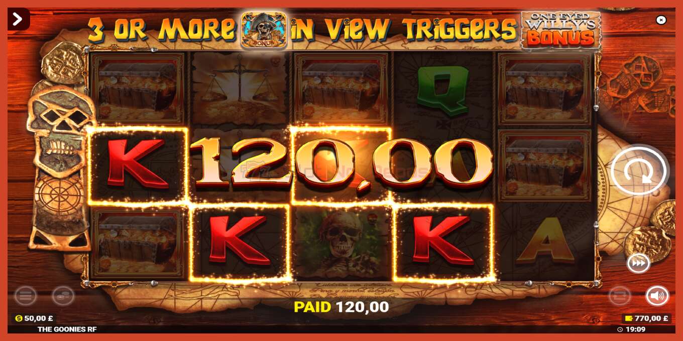 Slot screenshot: The Goonies Deluxe Rapid Fire Jackpots no deposit, number - 4