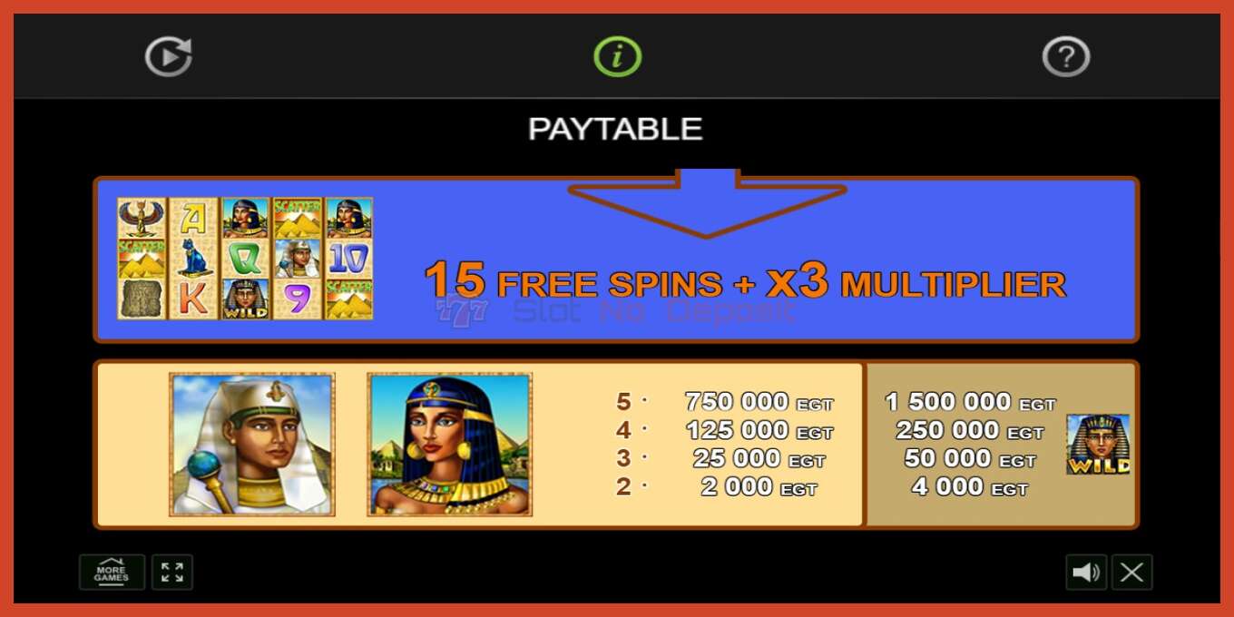 Slot screenshot: The Great Egypt no deposit, number - 4