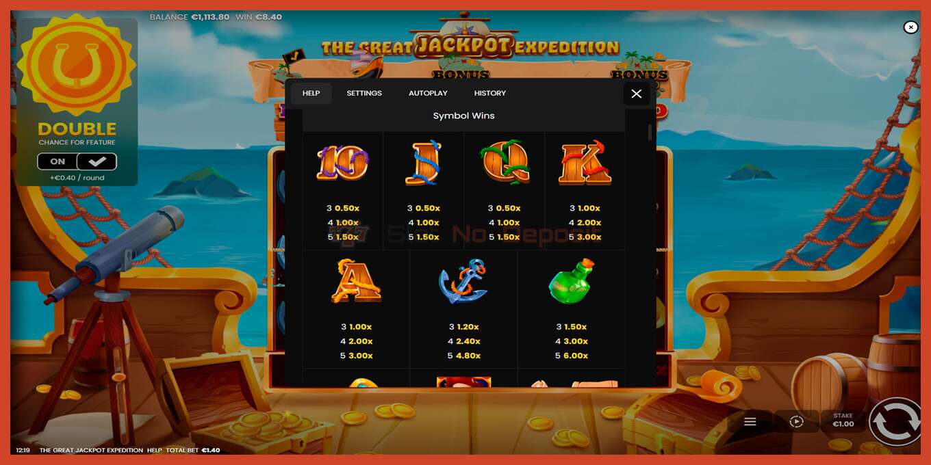 Slot screenshot: The Great Jackpot Expedition no deposit, number - 6