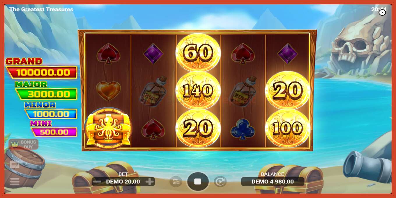 Slot screenshot: The Greatest Treasures no deposit, number - 3