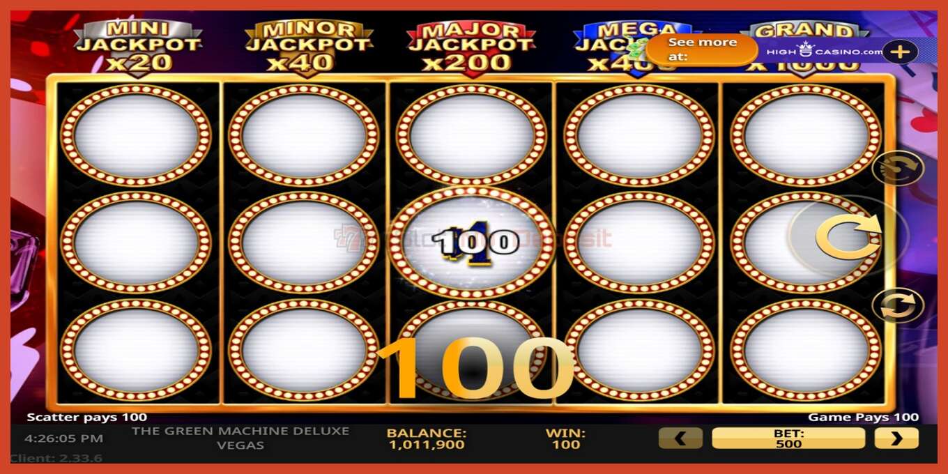 Slot screenshot: The Green Machine Deluxe Vegas no deposit, number - 2