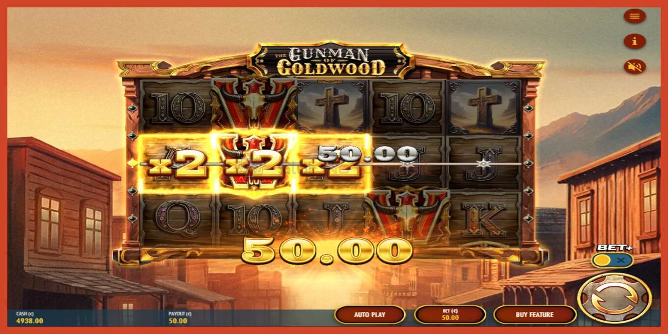 Slot скриншоту: The Gunman of Goldwood депозит жок, саны - 3