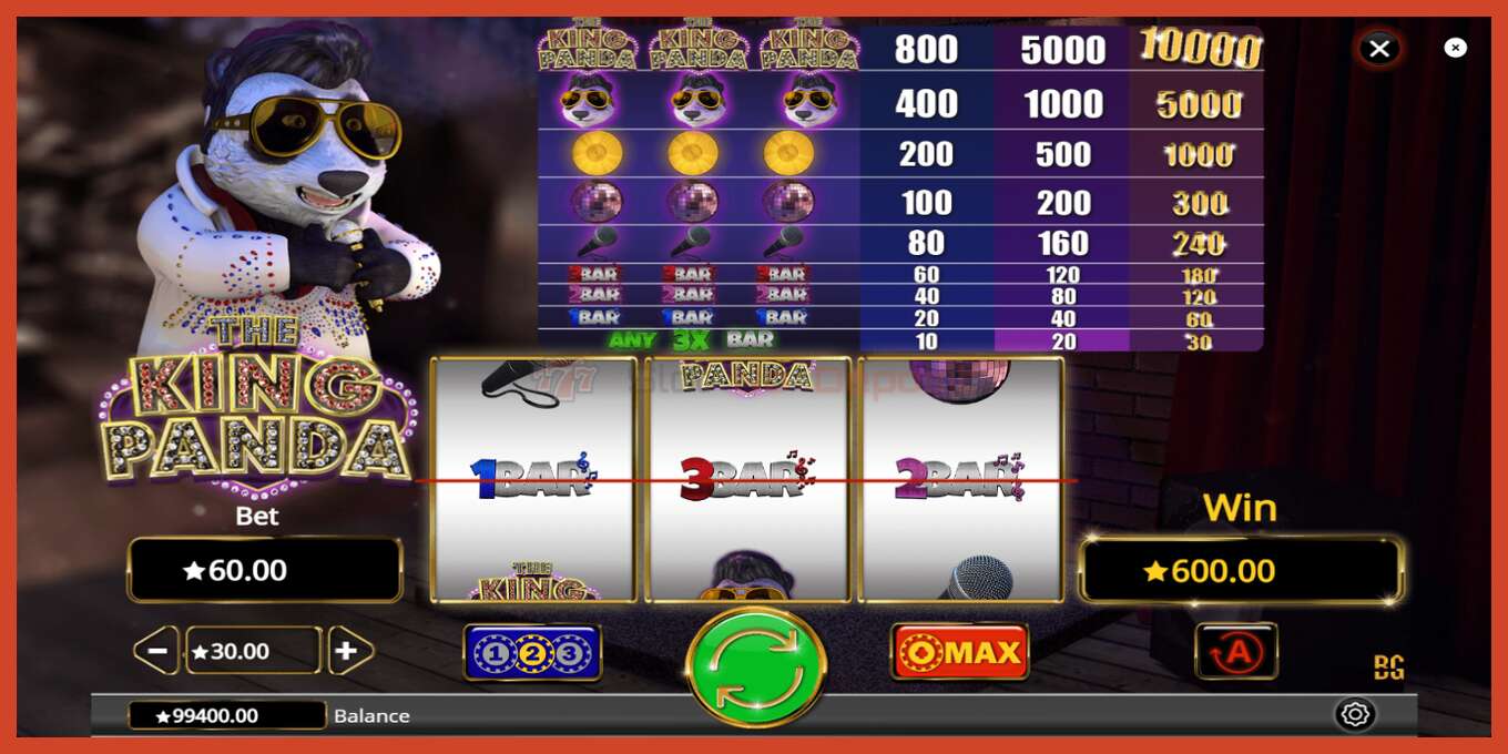 Slot screenshot: The King Panda hakuna amana, nambari - 3