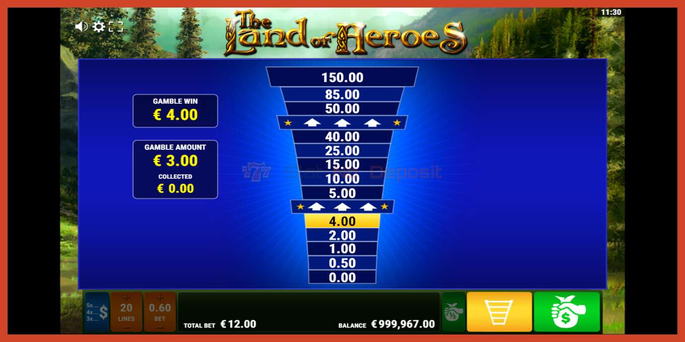 Slot screenshot: The Land of Heroes no deposit, number - 6