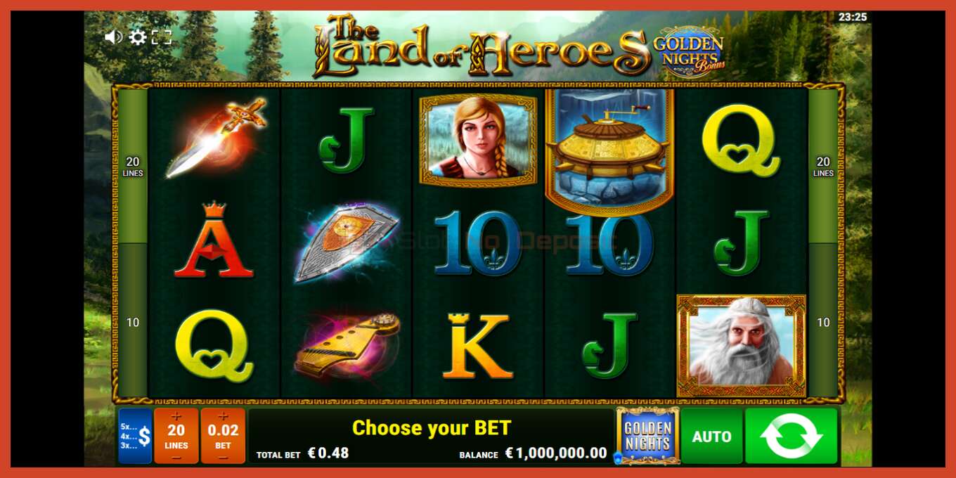 Slot screenshot: The Land of Heroes Golden Nights no deposit, number - 2