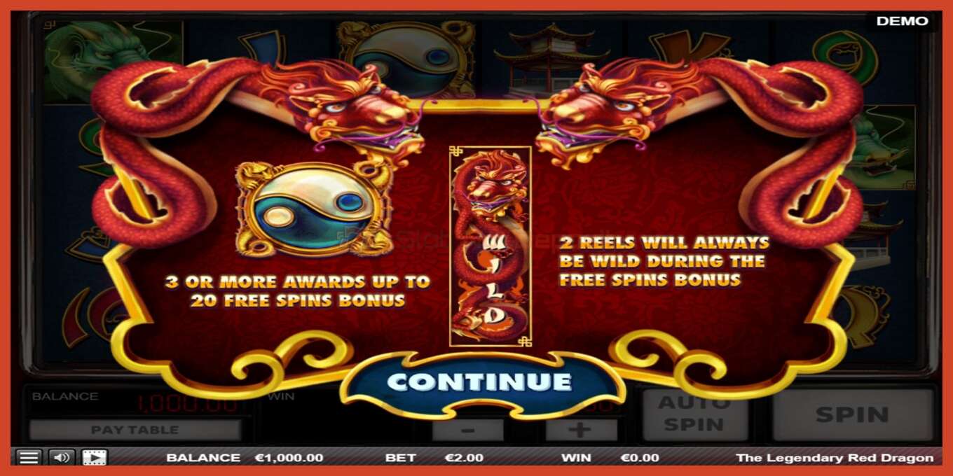 Slot screenshot: The Legendary Red Dragon no deposit, number - 1