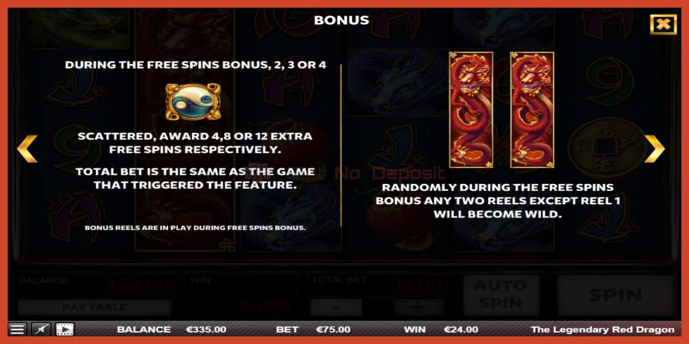 Slot screenshot: The Legendary Red Dragon no deposit, number - 7