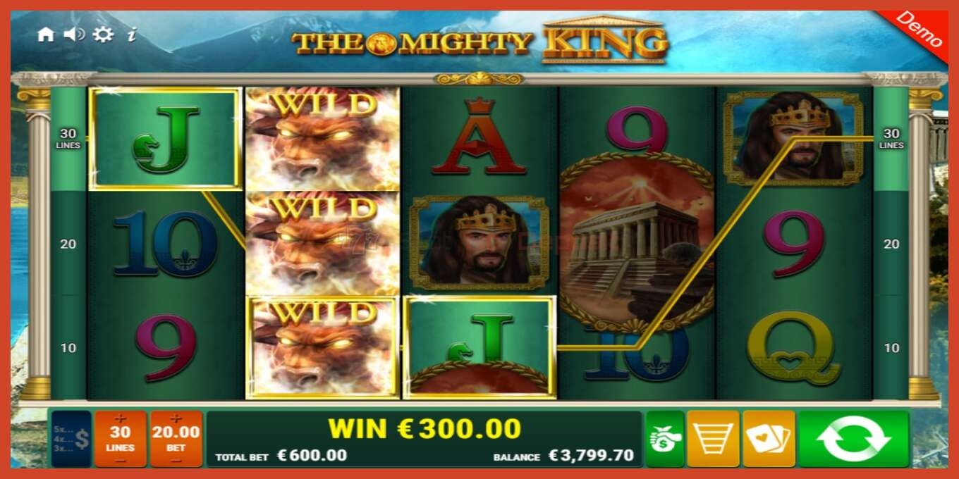 Slot screenshot: The Mighty King no deposit, number - 3