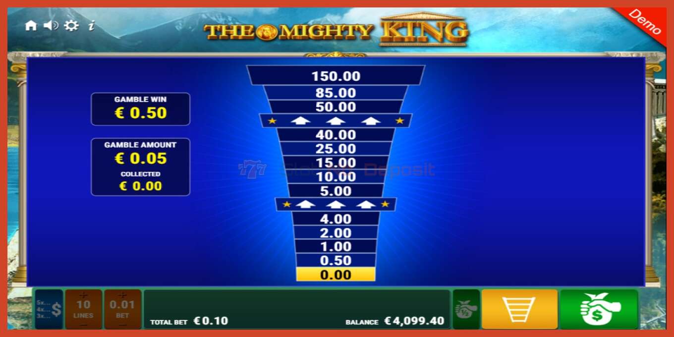 Slot screenshot: The Mighty King no deposit, number - 7