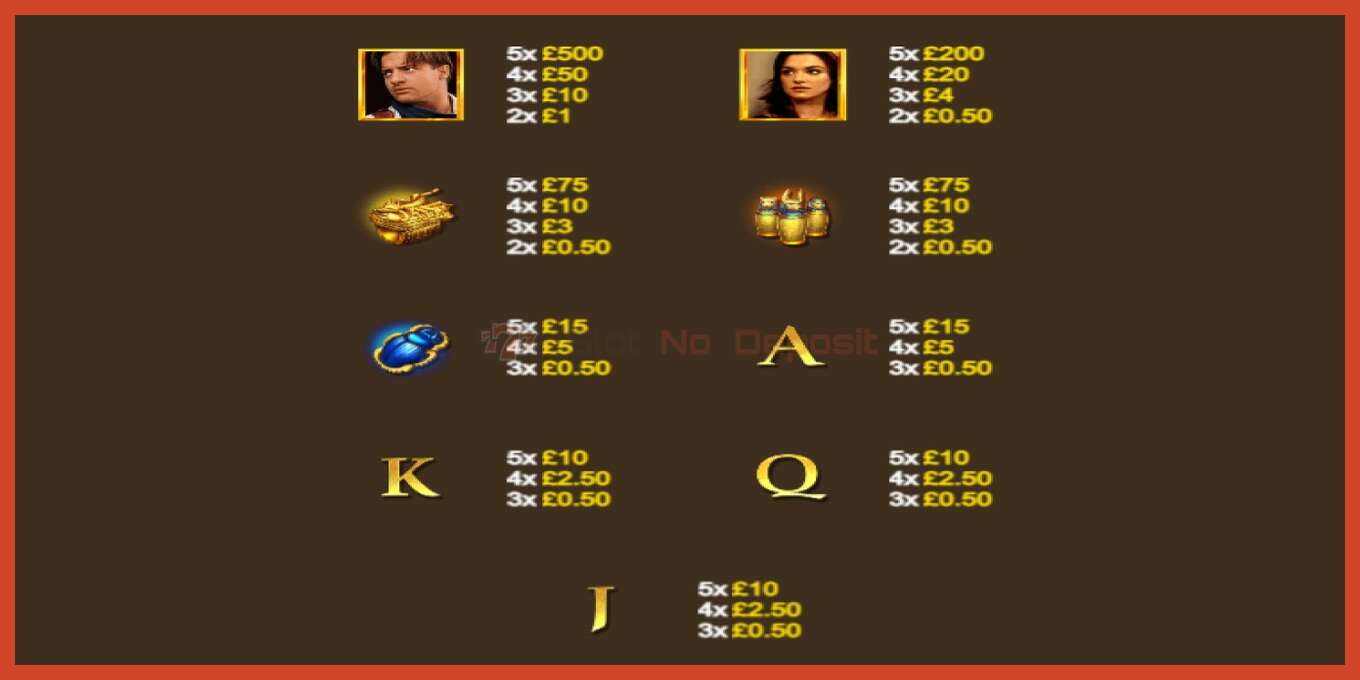 Slot screenshot: The Mummy Books of Amun Ra no deposit, number - 4