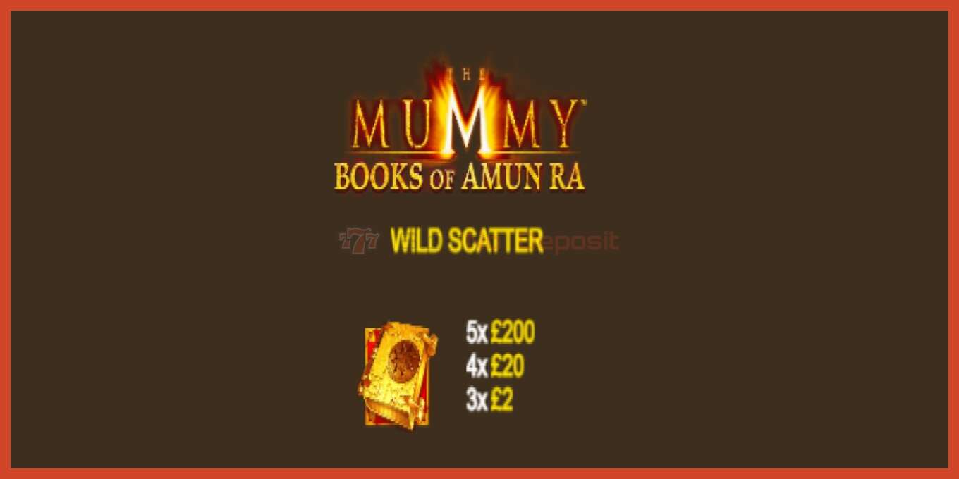 Slot screenshot: The Mummy Books of Amun Ra no deposit, number - 5