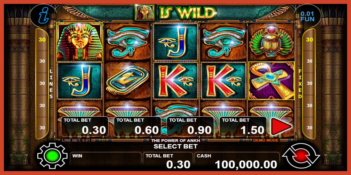 Slot screenshot: The Power of Ankh no deposit, number - 1