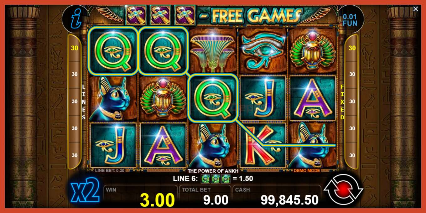 Slot screenshot: The Power of Ankh no deposit, number - 2