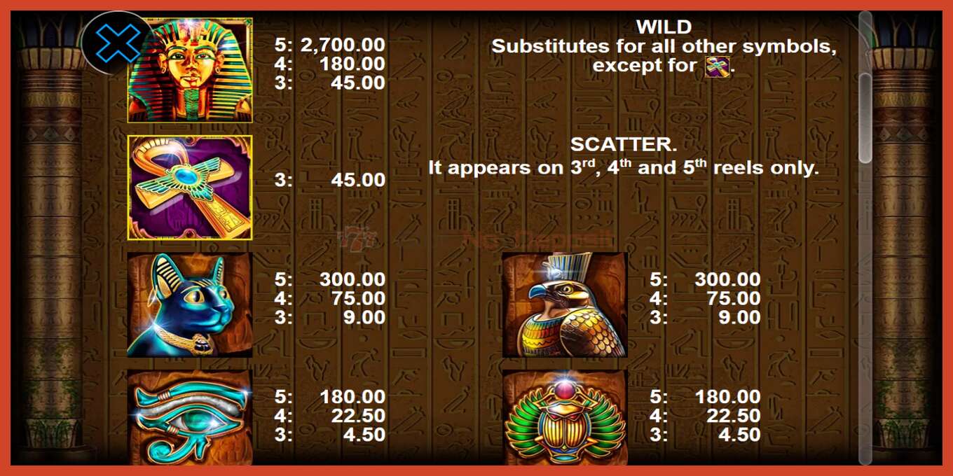 Slot screenshot: The Power of Ankh no deposit, number - 6