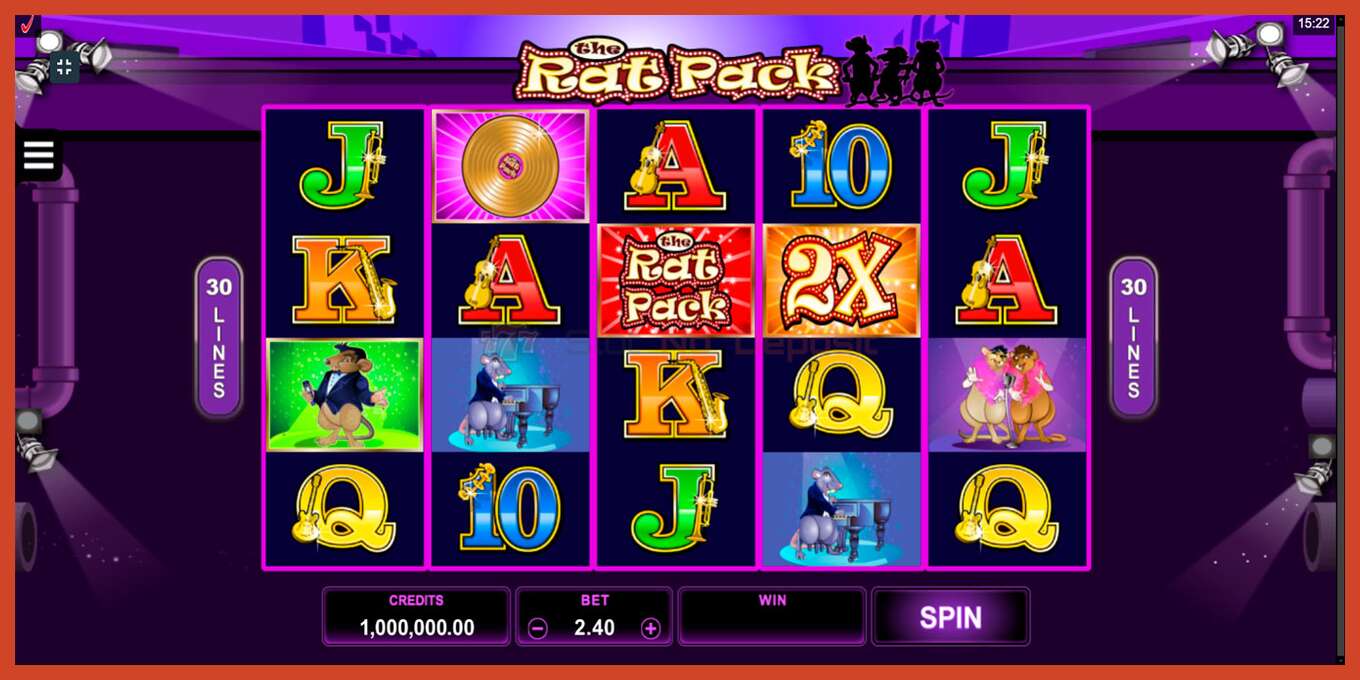 Slot screenshot: The Rat Pack no deposit, number - 1