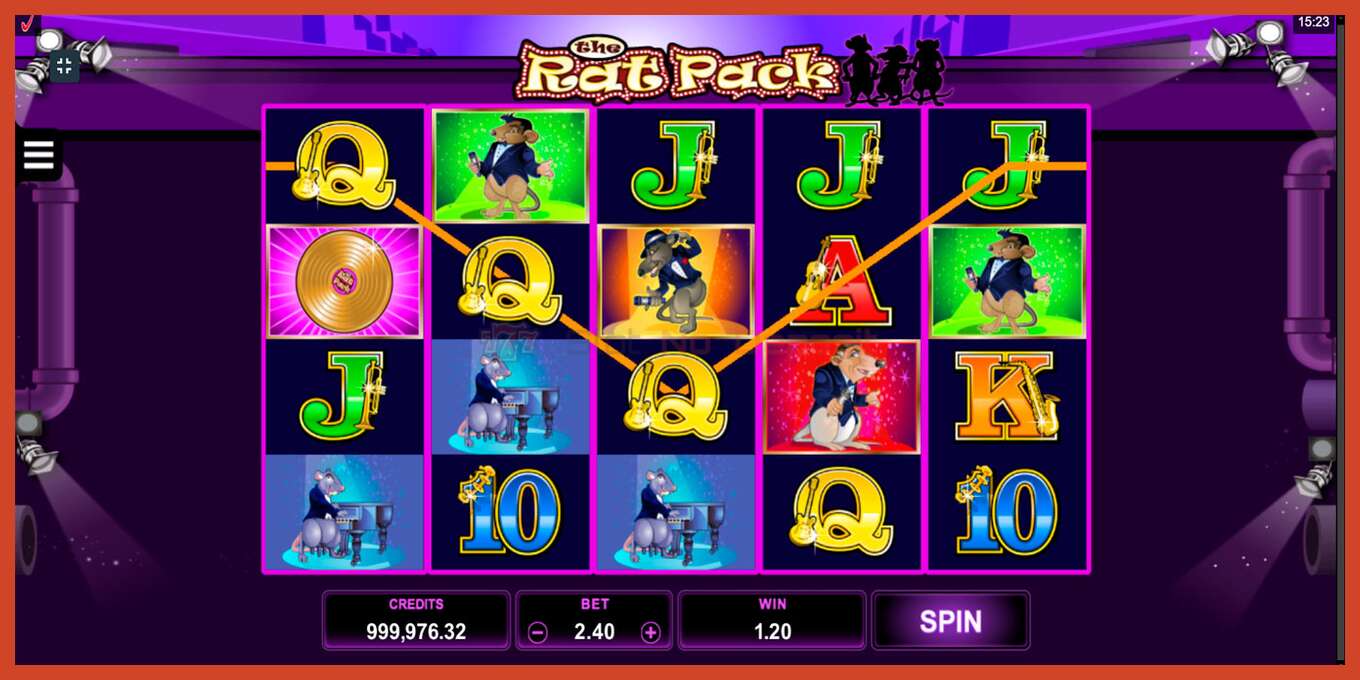 Slot screenshot: The Rat Pack no deposit, number - 4