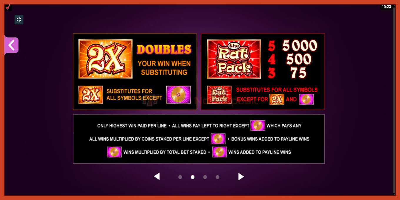 Slot screenshot: The Rat Pack no deposit, number - 5