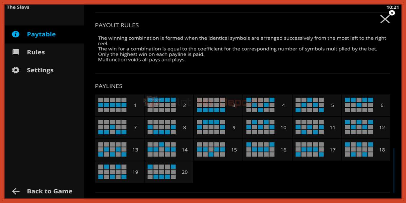 Slot screenshot: The Slavs no deposit, number - 7