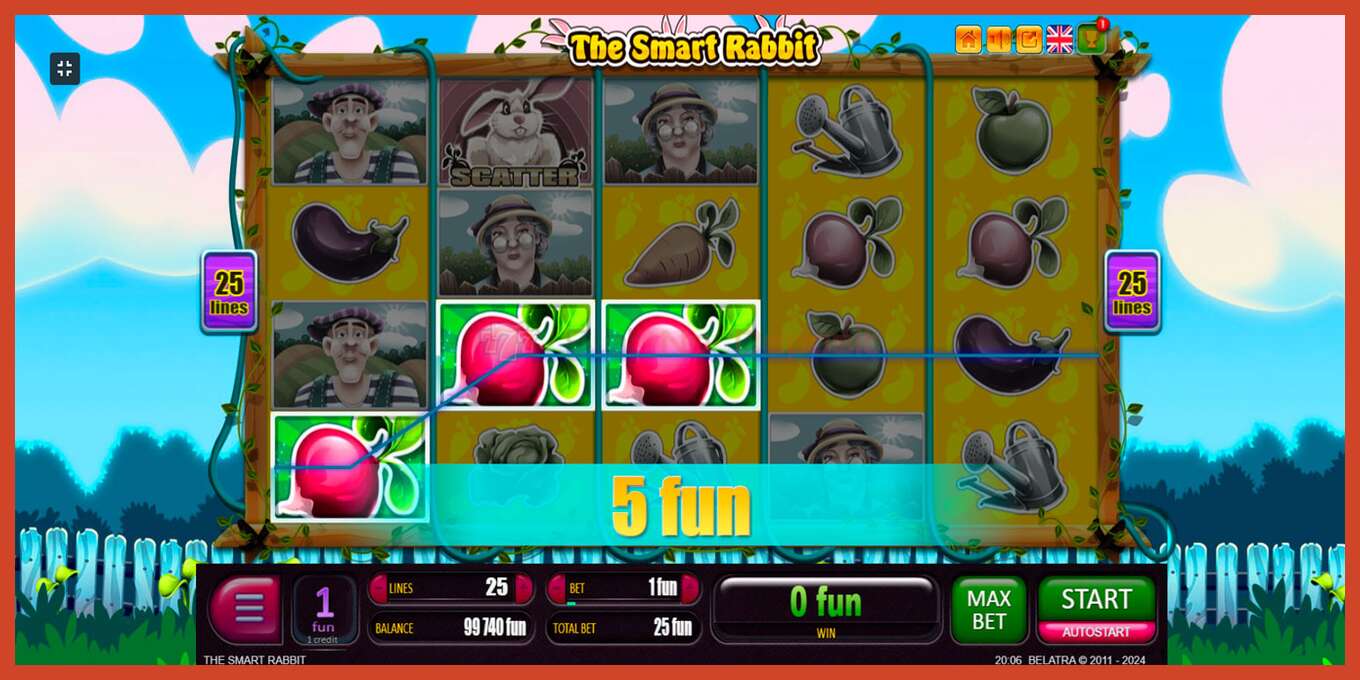 Slot screenshot: The Smart Rabbit no deposit, number - 3