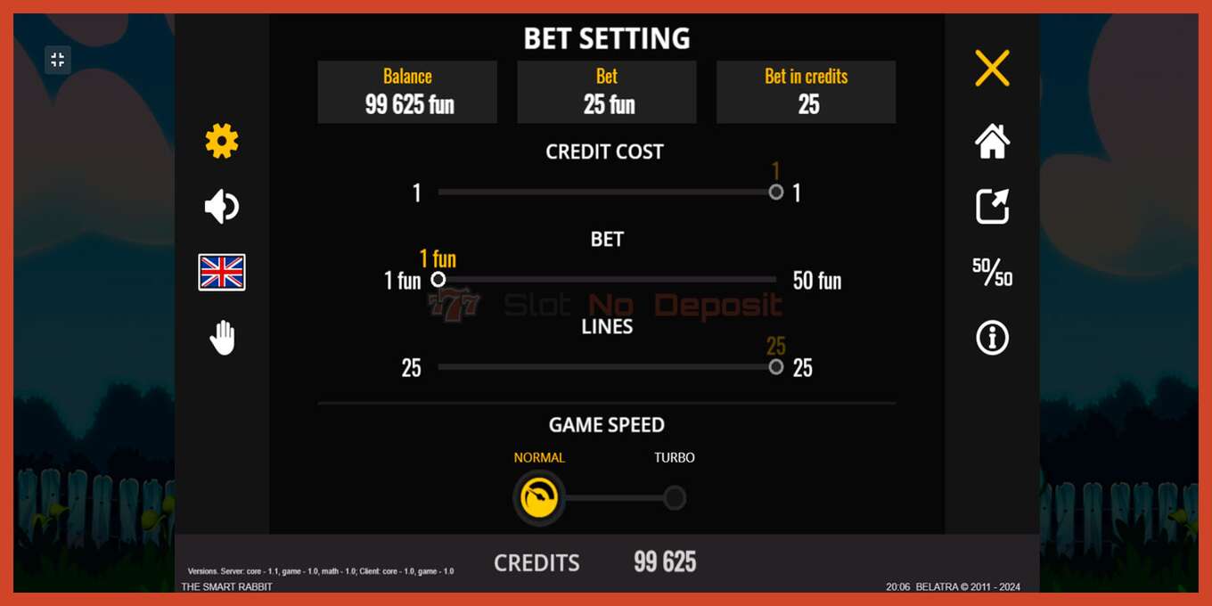 Slot screenshot: The Smart Rabbit no deposit, number - 5