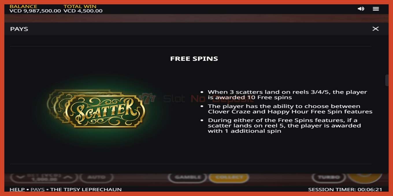 Slot screenshot: The Tipsy Leprechaun no deposit, number - 6