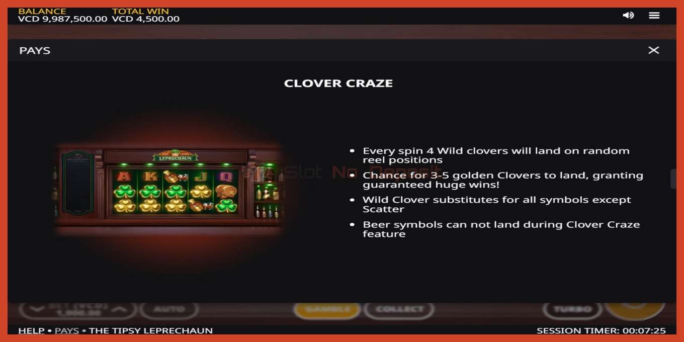 Slot screenshot: The Tipsy Leprechaun no deposit, number - 7