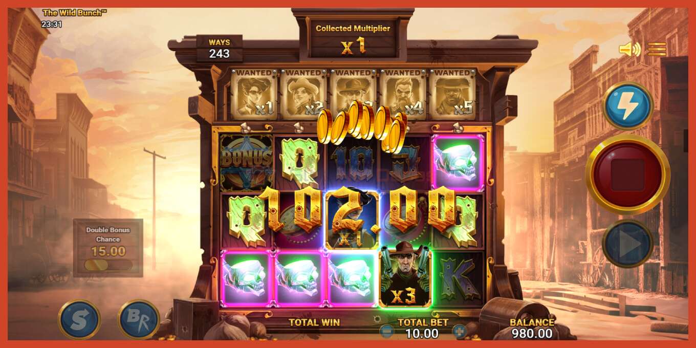 Slot screenshot: The Wild Bunch no deposit, number - 3