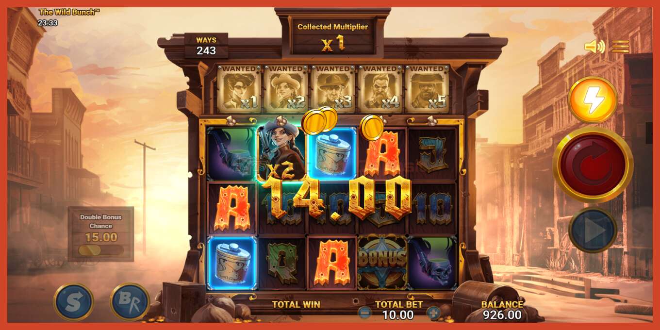 Slot screenshot: The Wild Bunch no deposit, number - 4