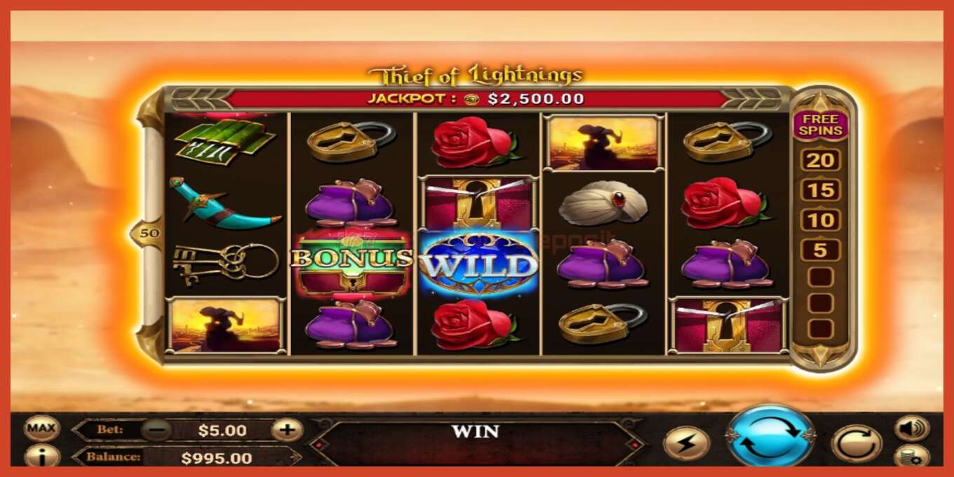 Slot screenshot: Thief of Lightnings no deposit, number - 2