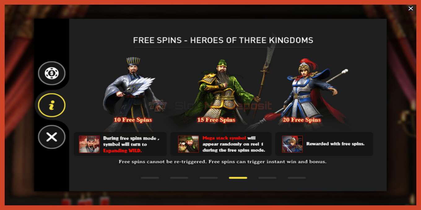 Slot තිර රුවක්: Three Kingdoms තැන්පතු නැත, අංකය - 7