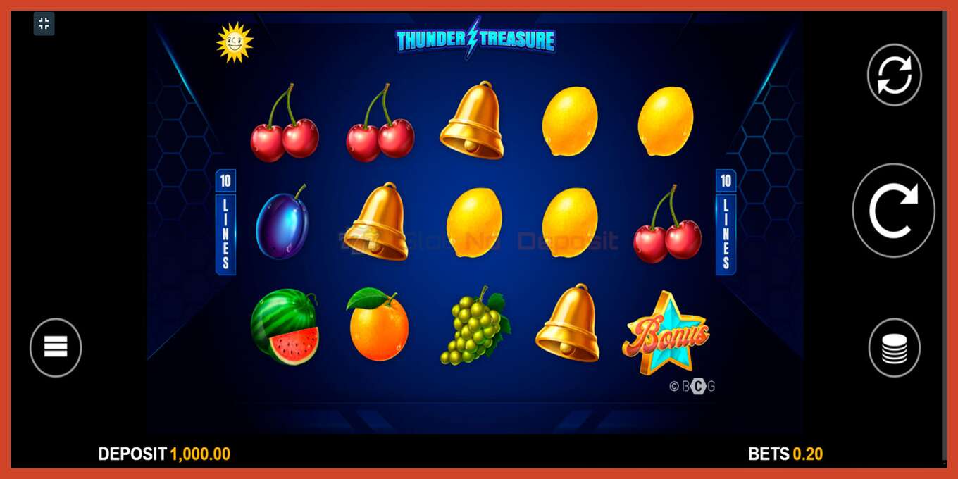 Slot screenshot: Thunder Treasure no deposit, number - 1