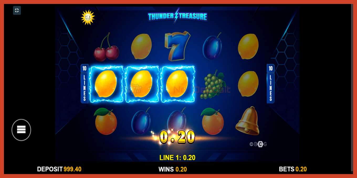 Slot screenshot: Thunder Treasure no deposit, number - 2