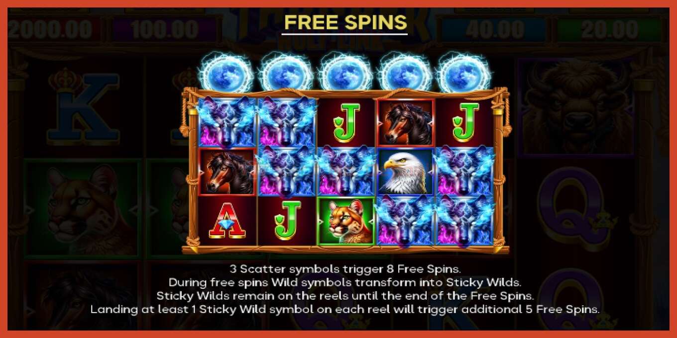 Slot screenshot: Thunder Wolf Link no deposit, number - 5