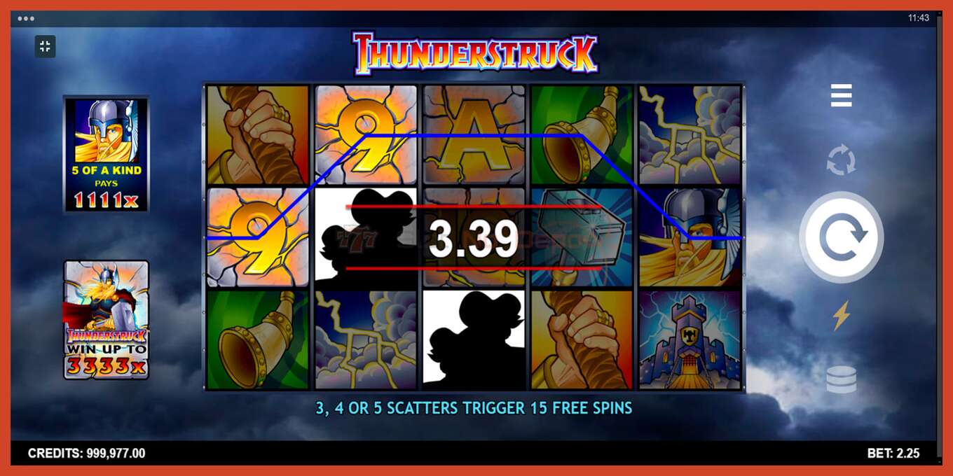 Slot screenshot: Thunderstruck no deposit, number - 3