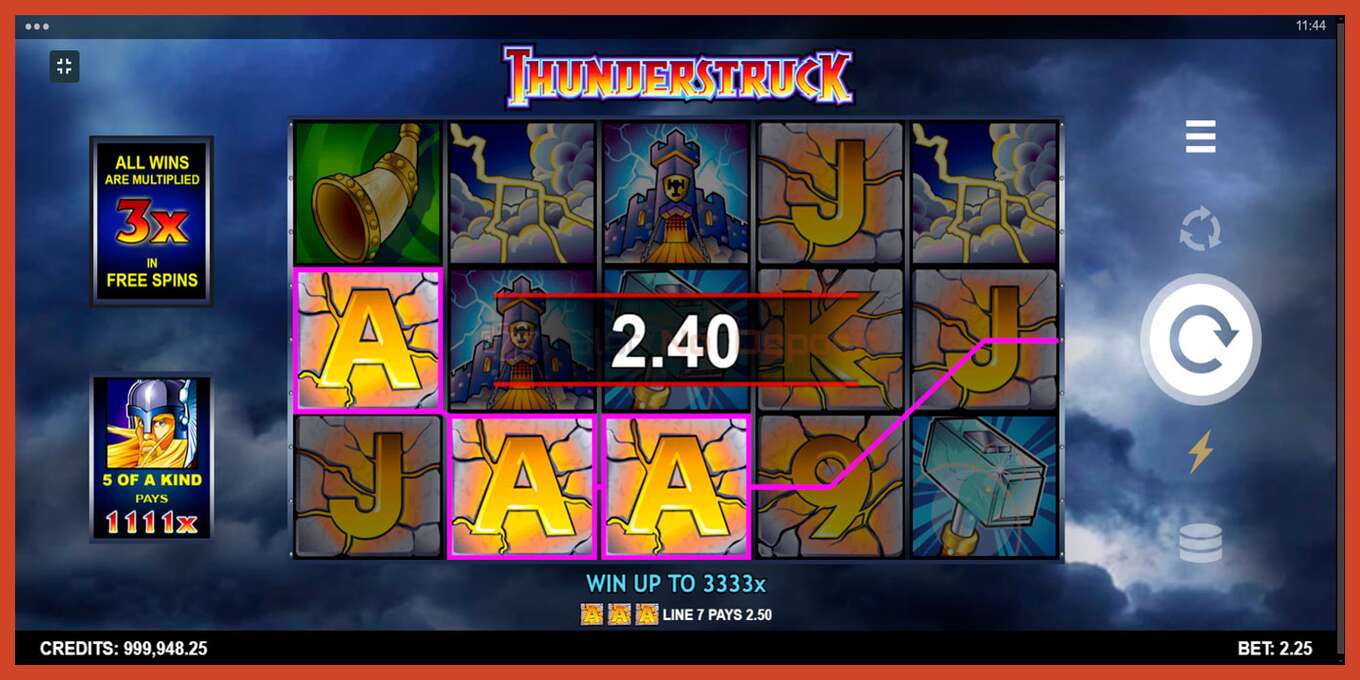 Captura de tela do slot: Thunderstruck sem depósito, número - 4