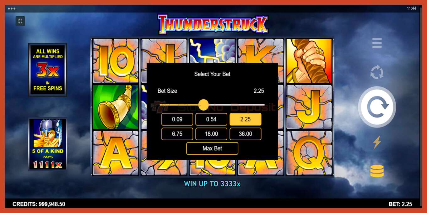 Slot screenshot: Thunderstruck no deposit, number - 5