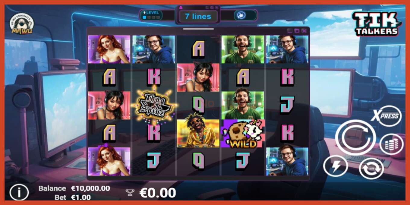 Slot screenshot: Tik Talkers no deposit, number - 1