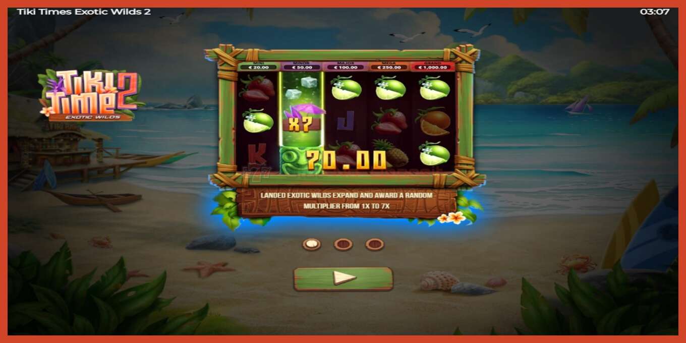 Slot screenshot: Tiki Time Exotic Wilds 2 no deposit, number - 1