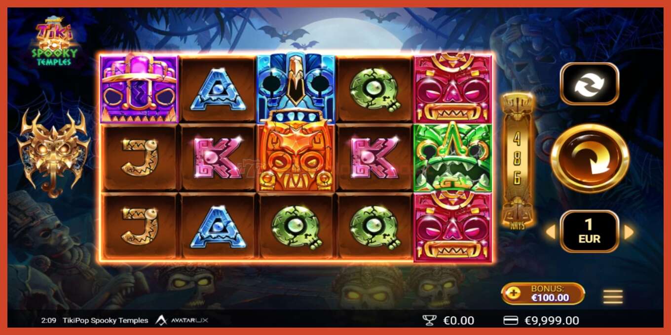 Slot screenshot: TikiPop Spooky Temples no deposit, number - 2