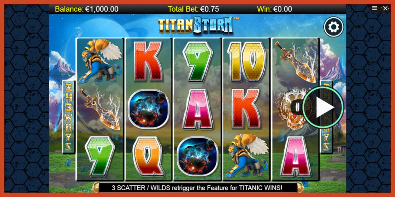 Slot screenshot: Titan Storm no deposit, number - 1